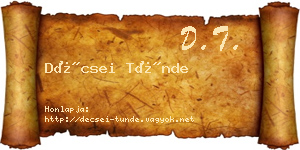 Décsei Tünde névjegykártya